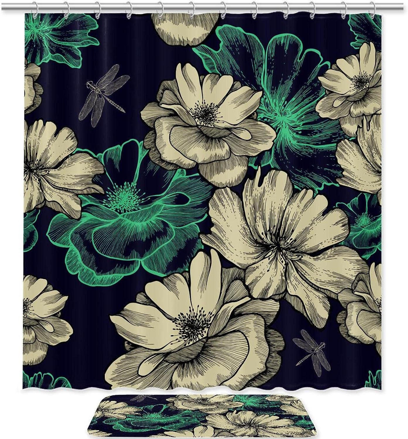 Round Head Mushroom Shower Curtain in Waterproof Fabric for Bathroom Decoration