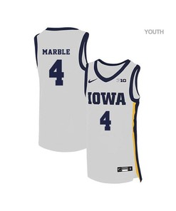 Roy Devyn Marble 4 Iowa Hawkeyes Elite Basketball Youth Jersey - White