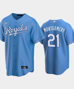 Royals 21 Mike Montgomery Alternate Jersey Light Blue Jersey