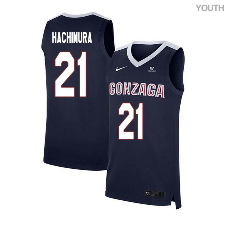 Rui Hachimura 21 Gonzaga Bulldogs Elite Basketball Youth Jersey - Navy