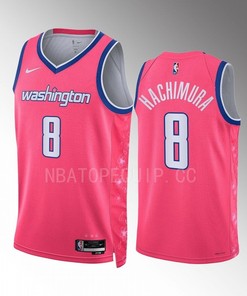 Rui Hachimura 8 2022-23 Washington Wizards Pink City Edition Jersey Cherry Blossom