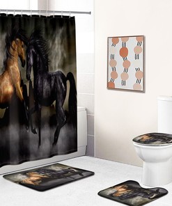 Running Horses Animal Shower Curtain for Bathroom Decor