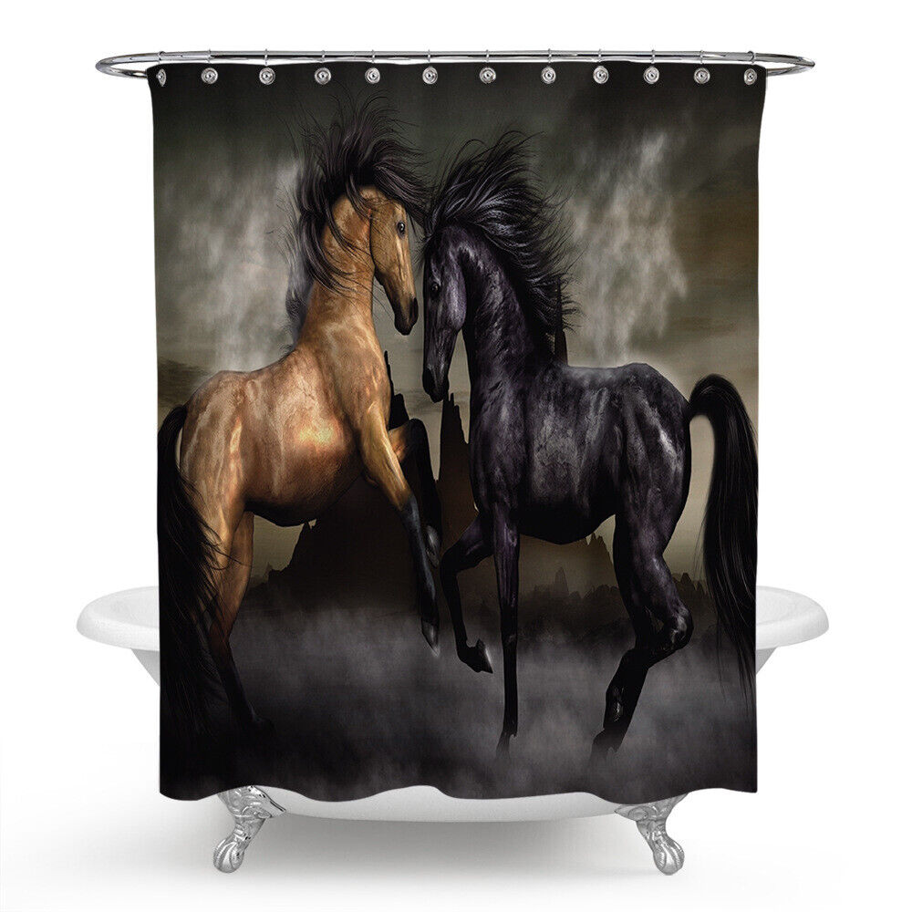 Running Horses Animal Shower Curtain for Bathroom Decor