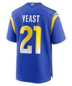 Russ Yeast Los Angeles Rams Game Player Jersey - Royal