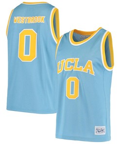 Russell Westbrook 0 UCLA Bruins Original Retro Brand Alumni Basketball Men Jersey - Blue