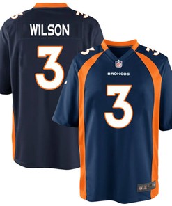 Russell Wilson 3 Denver Broncos Navy Game Jersey Jersey
