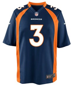 Russell Wilson 3 Denver Broncos Navy Game Jersey Jersey