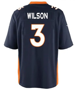 Russell Wilson 3 Denver Broncos Navy Game Jersey Jersey