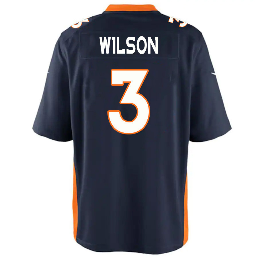 Russell Wilson 3 Denver Broncos Navy Game Jersey Jersey