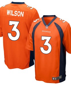 Russell Wilson 3 Denver Broncos Orange Game Jersey Jersey