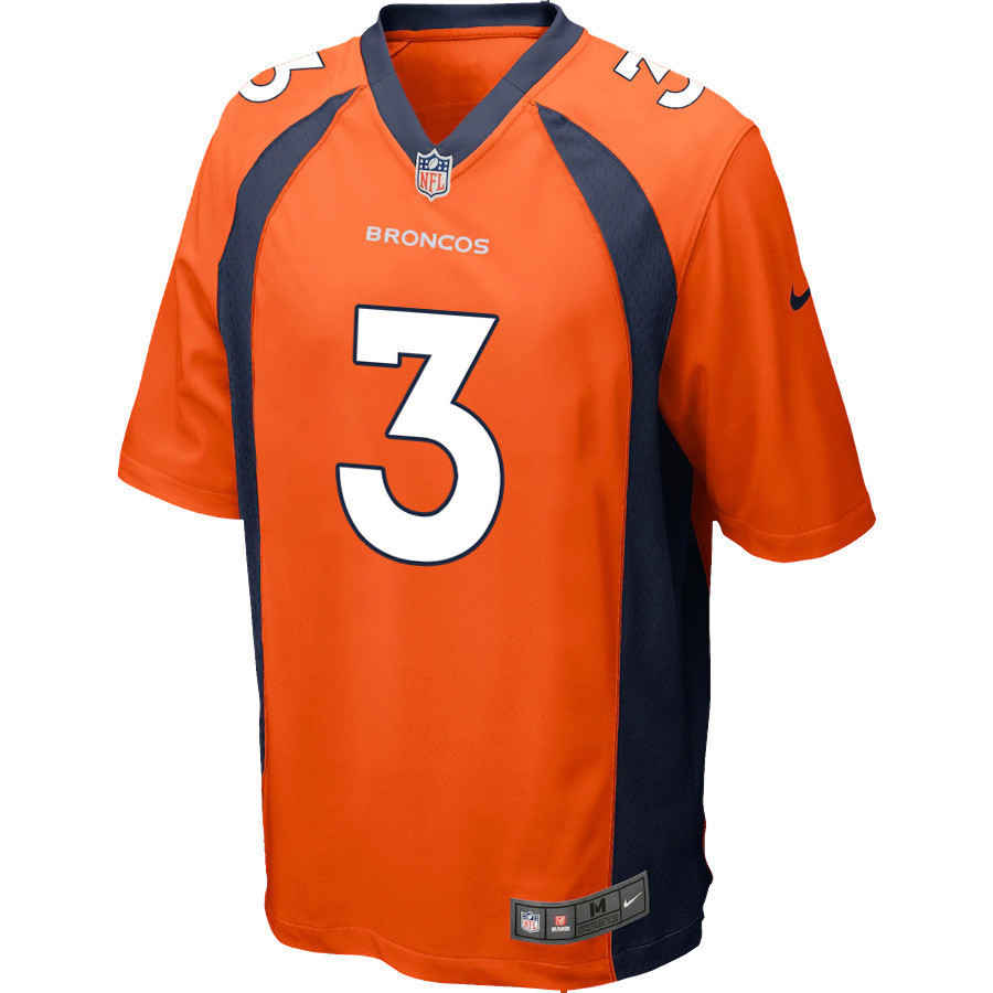 Russell Wilson 3 Denver Broncos Orange Game Jersey Jersey