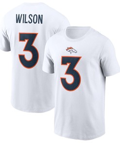 Russell Wilson 3 Denver Broncos Player Name & Number T-Shirt - White