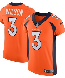 Russell Wilson 3 Denver Broncos Vapor Elite Jersey - Orange
