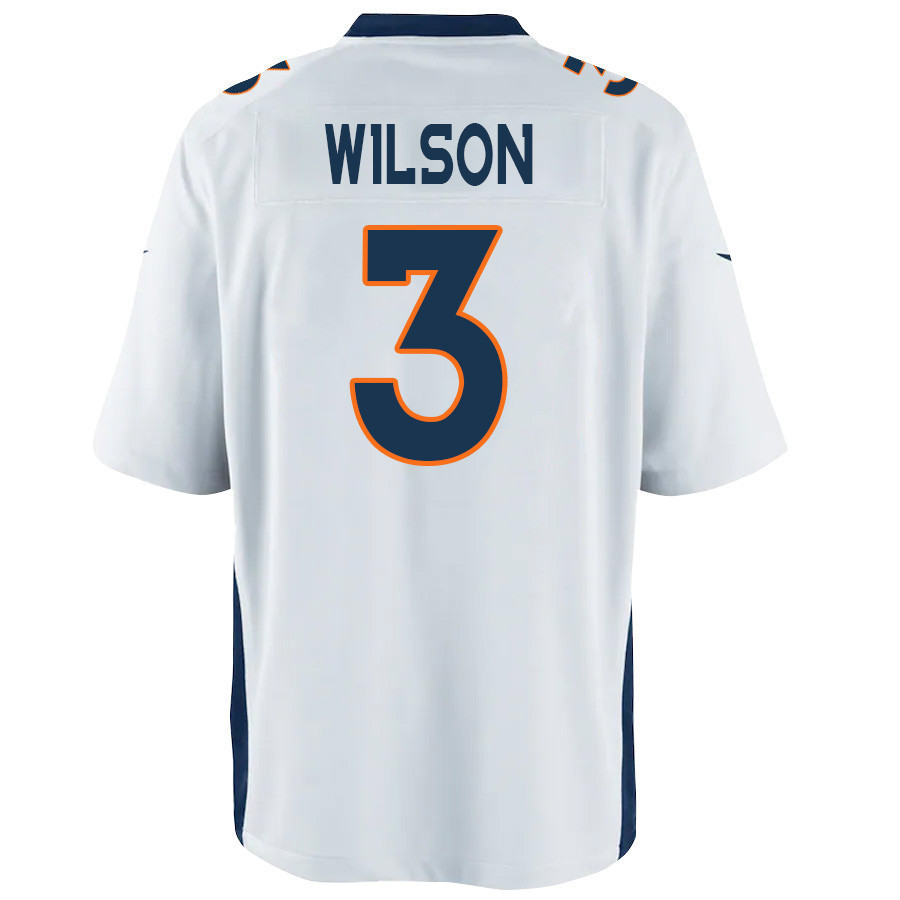 Russell Wilson 3 Denver Broncos White Game Jersey Jersey