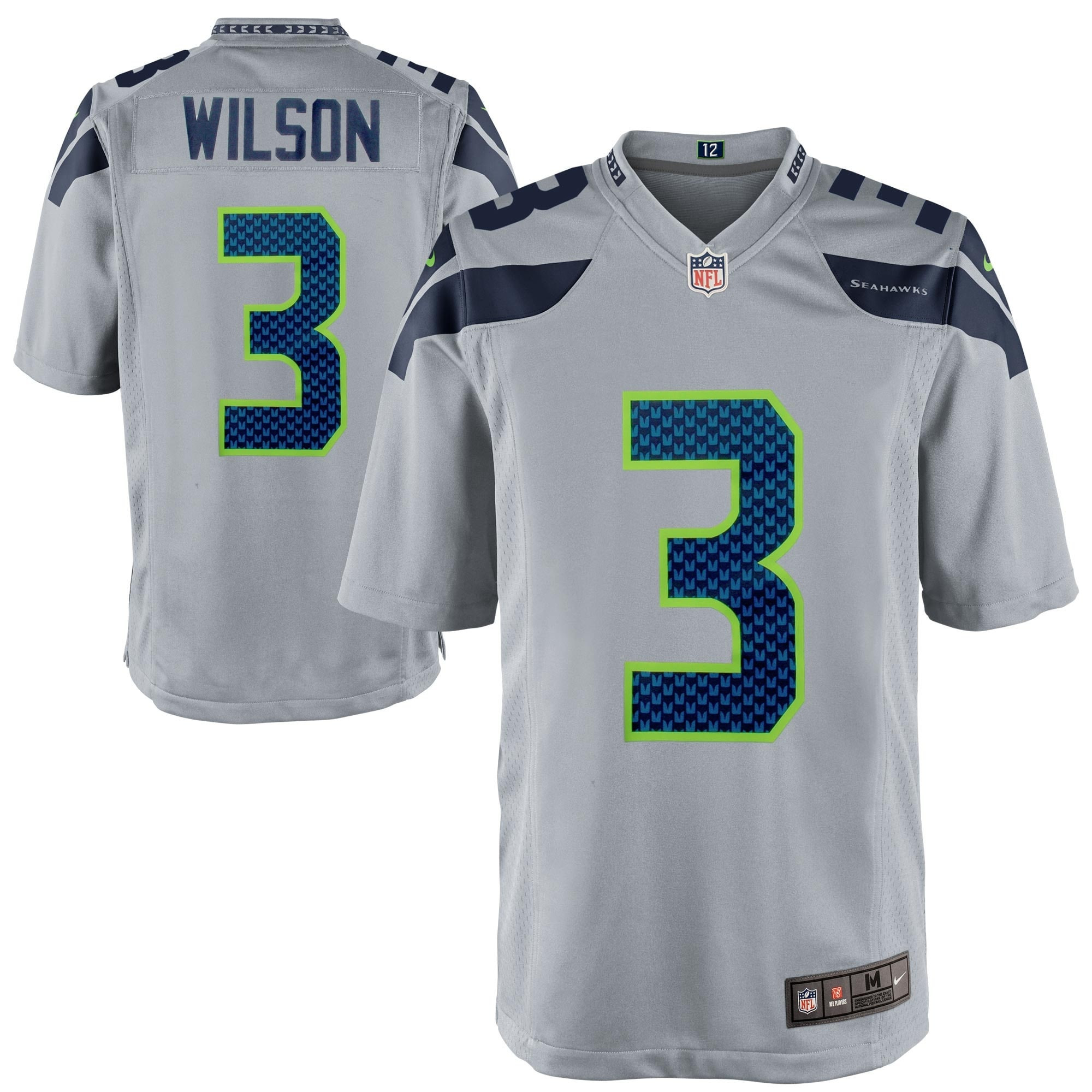 Russell Wilson Seattle Seahawks Alternate Game Jersey - Gray Nfl