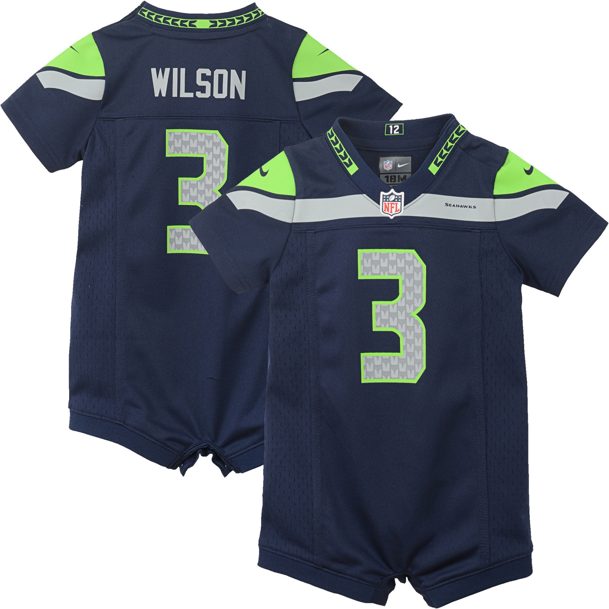 Russell Wilson Seattle Seahawks Infant Romper Jersey - Navy Nfl