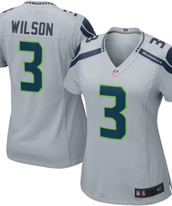 Russell Wilson Seattle Seahawks Nike Womens Game Jersey - Gray