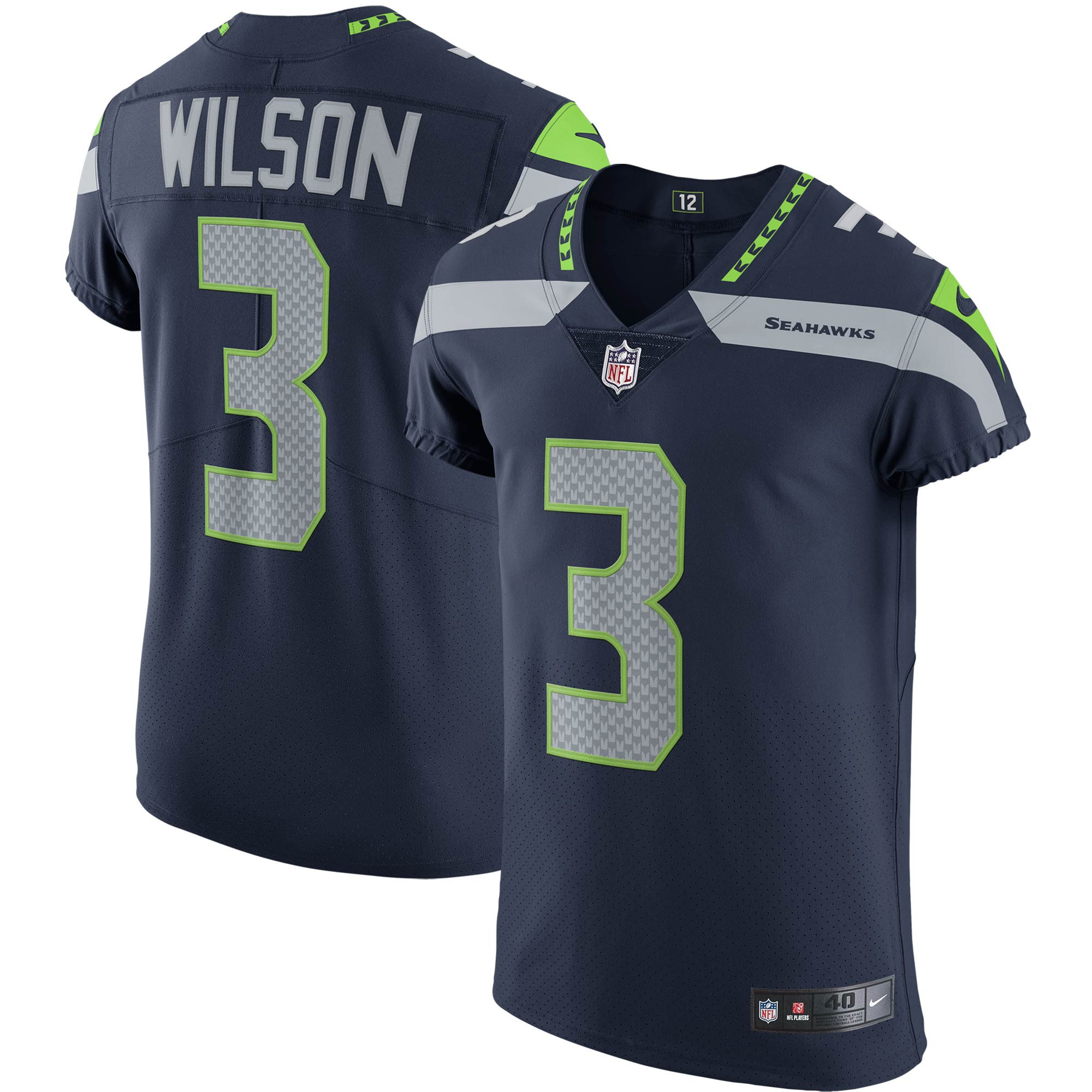 Russell Wilson Seattle Seahawks Vapor Elite Player Jersey - College Navy Nfl