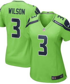 Russell Wilson Seattle Seahawks Womens Alternate Game Jersey - Neon Green Nfl