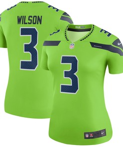Russell Wilson Seattle Seahawks Womens Color Rush Legend Jersey Neon Green Nfl