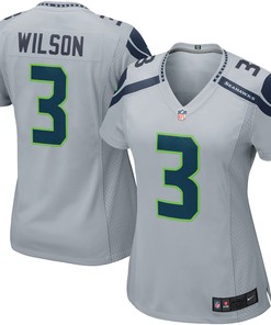 Russell Wilson Seattle Seahawks Womens Game Jersey Gray Nfl