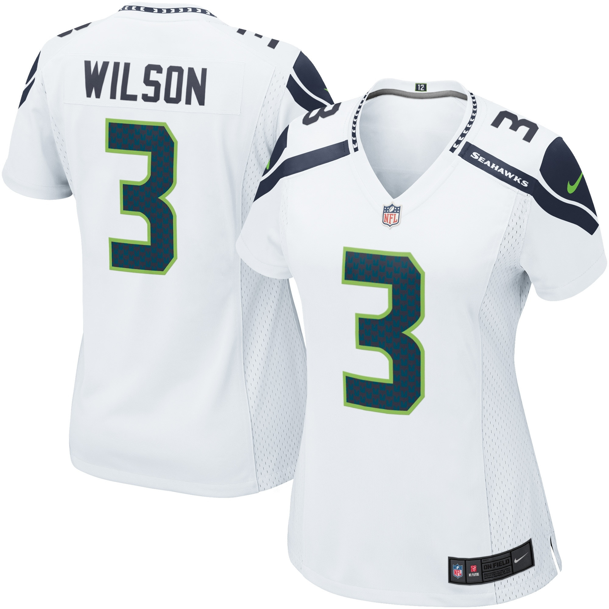 Russell Wilson Seattle Seahawks Womens Game Jersey - White Nfl