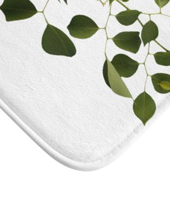 Rustic Botanical Farmhouse Shower Curtain with Green Vine Leaves - Boho Bathroom Decor