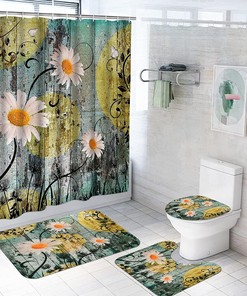 Rustic Floral Shower Curtain with a Vintage Touch for a Rustic Bathroom Decor