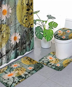Rustic Floral Shower Curtain with a Vintage Touch for a Rustic Bathroom Decor