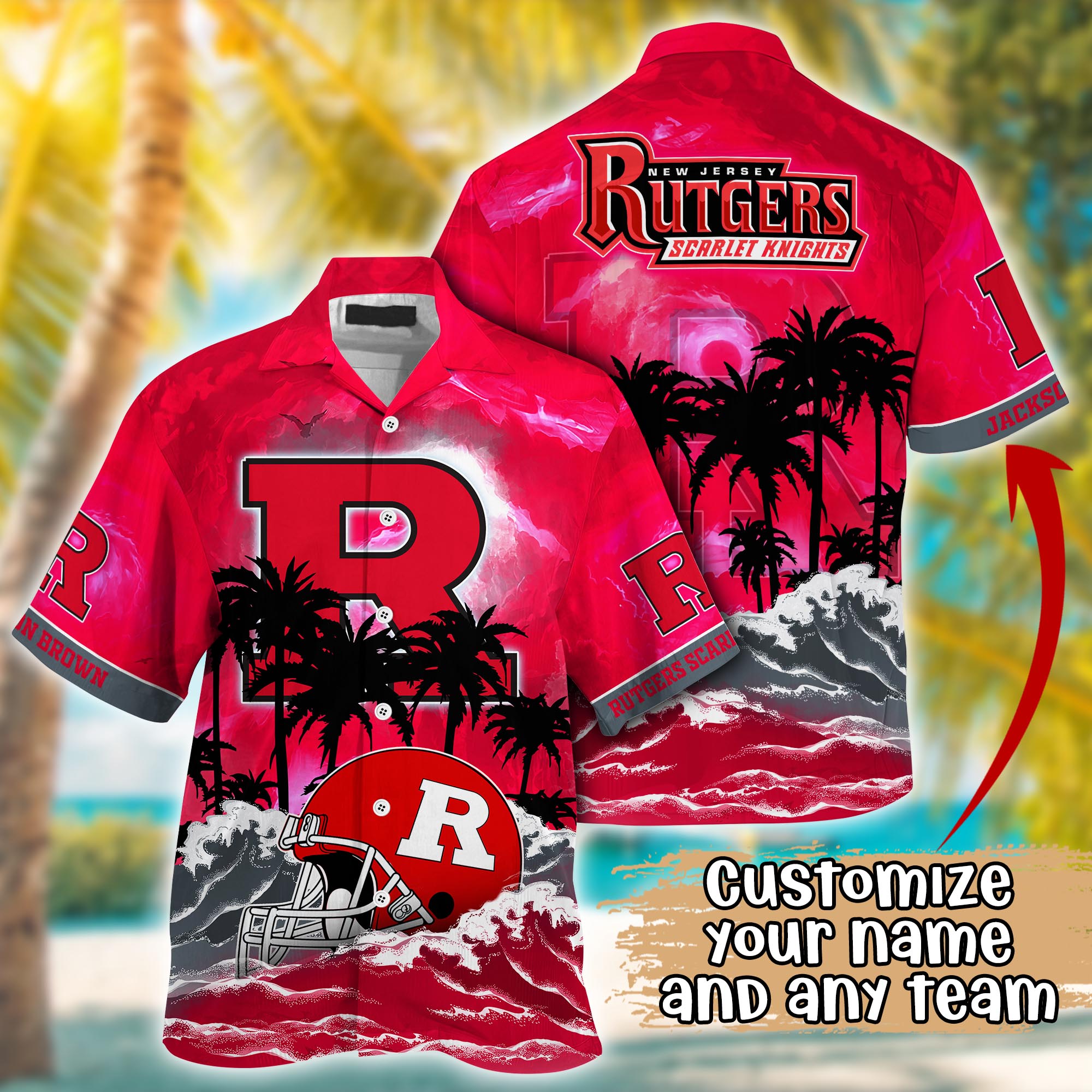 Rutgers Scarlet Knights NCAA Best Hawaiian Shirt Ever- Customize Any Team Any League