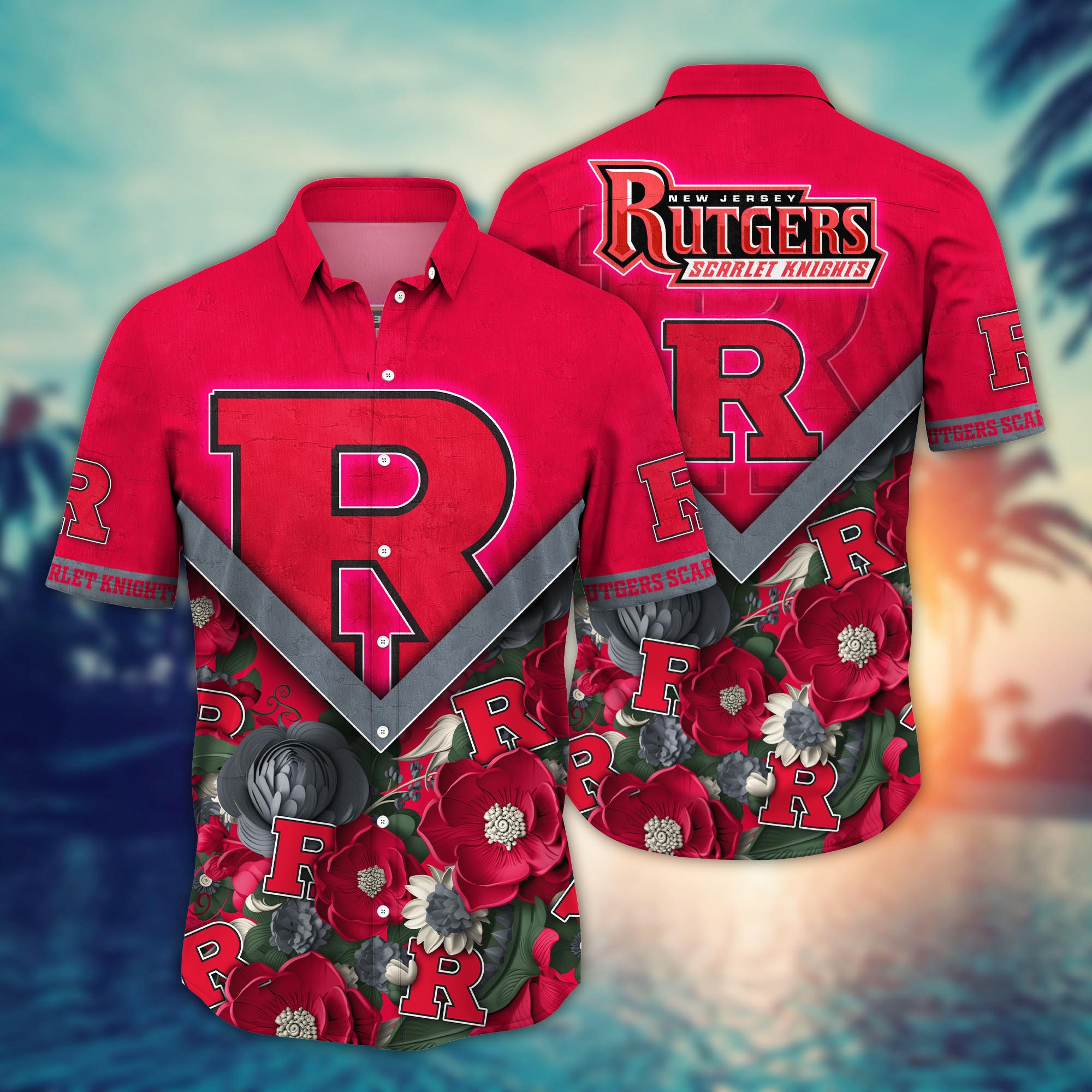 Rutgers Scarlet Knights NCAA Flower Hawaii Shirt For Fans Ver 16