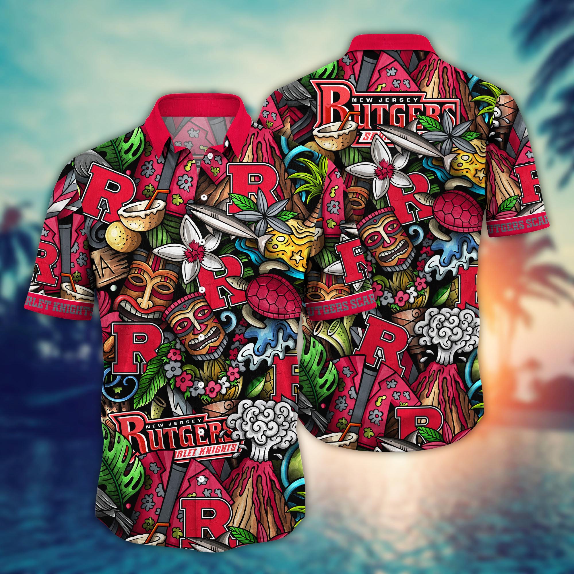 Rutgers Scarlet Knights NCAA Flower Hawaii Shirt For Fans Ver 17