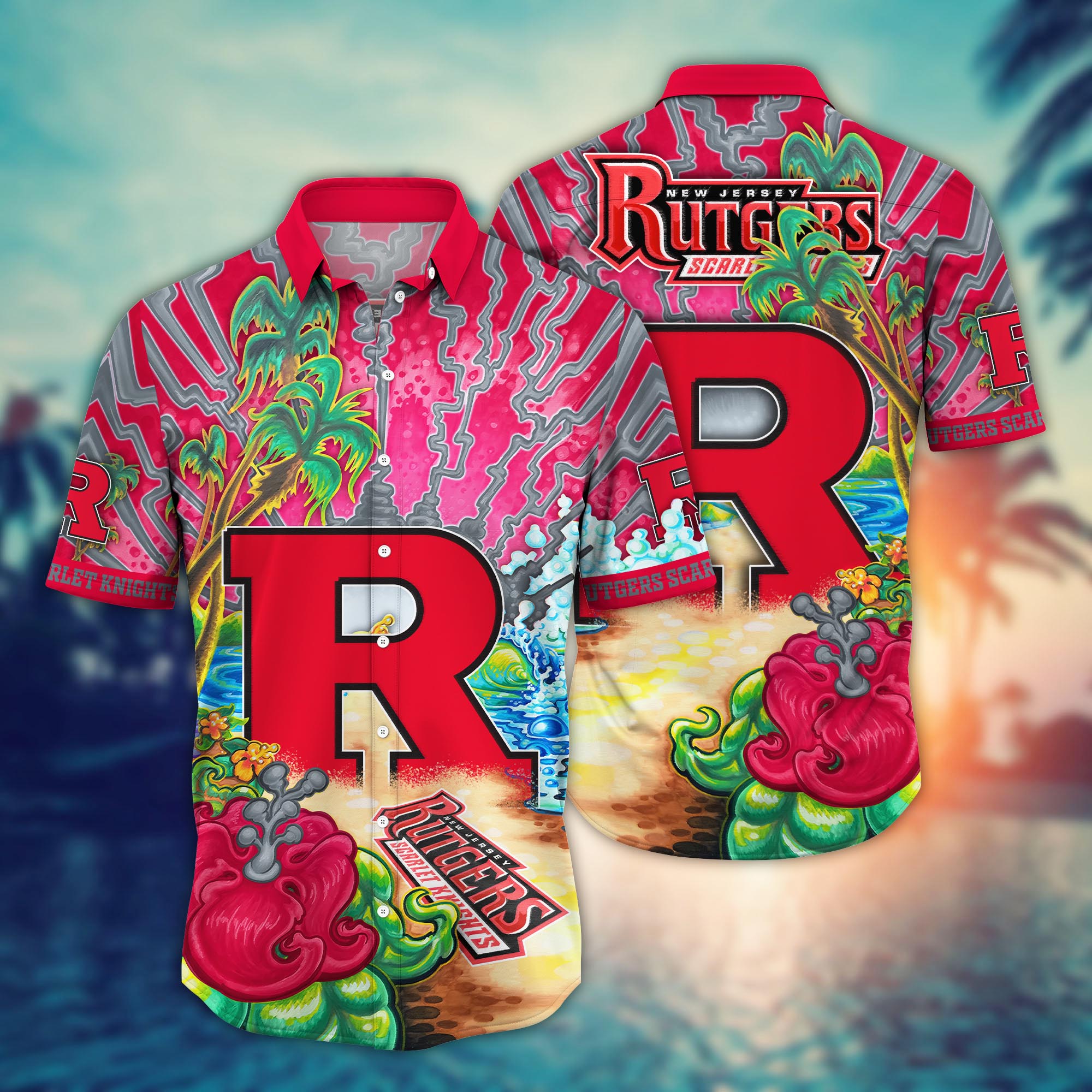 Rutgers Scarlet Knights NCAA Flower Hawaii Shirt For Fans Ver 19
