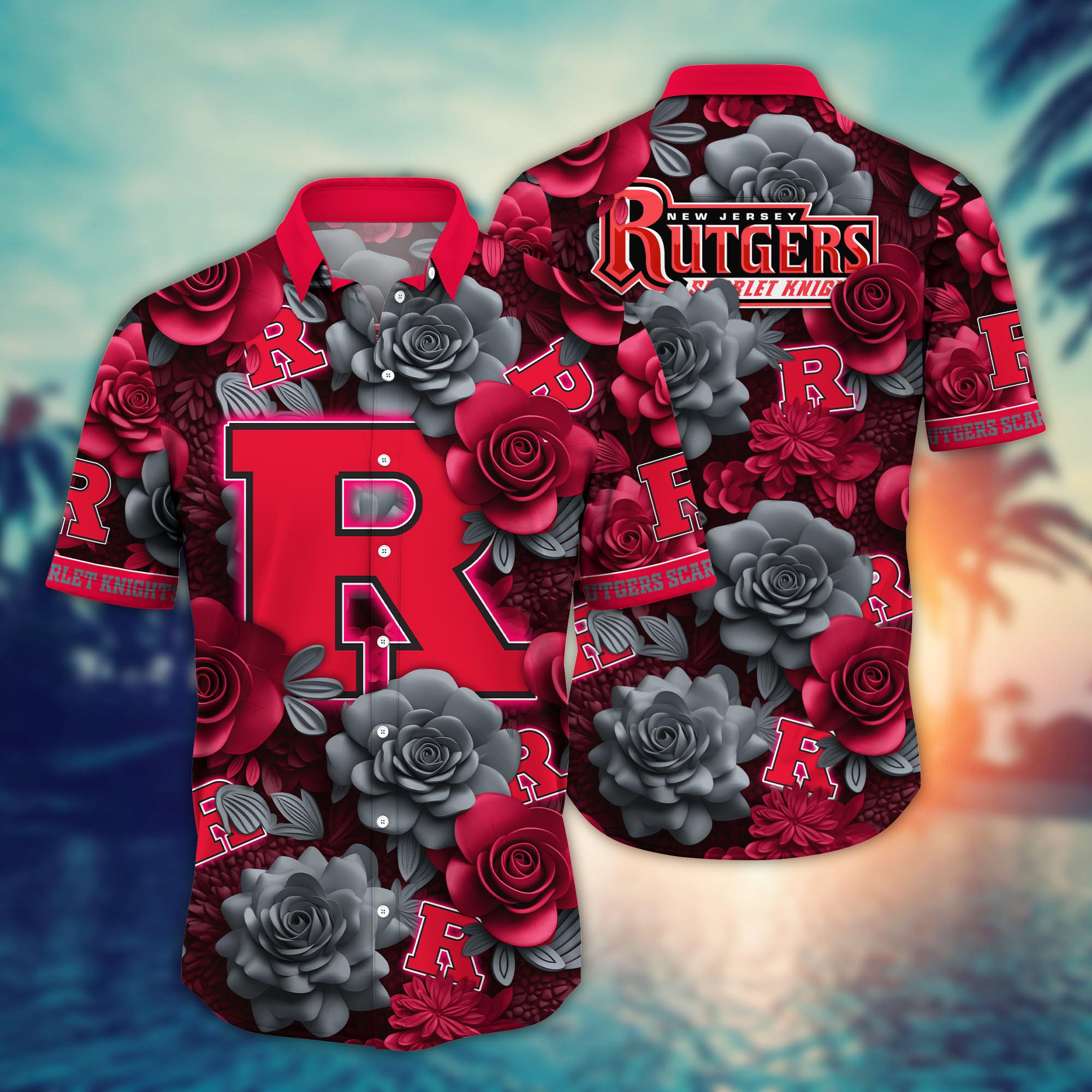 Rutgers Scarlet Knights NCAA Flower Hawaii Shirt For Fans Ver 3