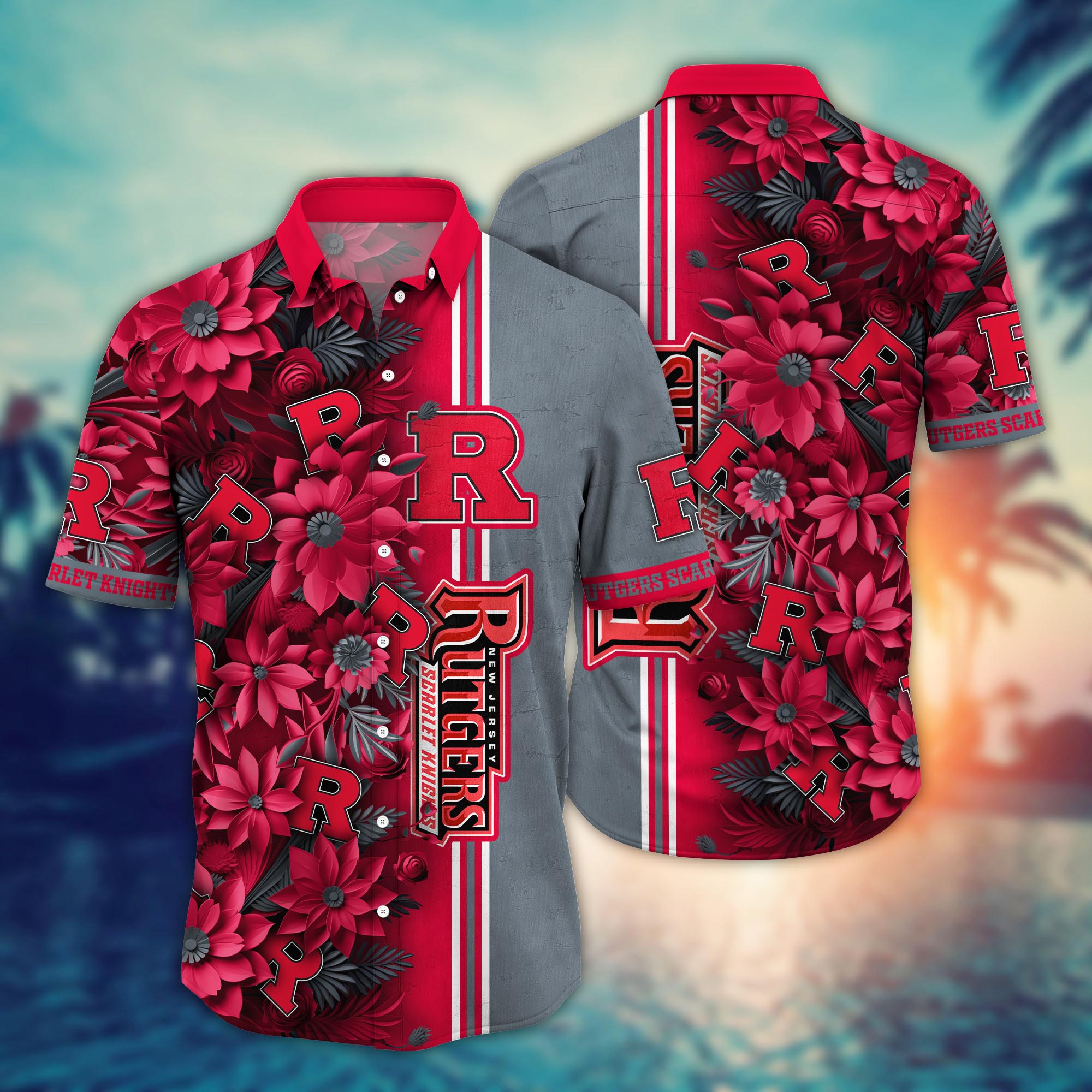 Rutgers Scarlet Knights NCAA Flower Hawaii Shirt For Fans Ver 4