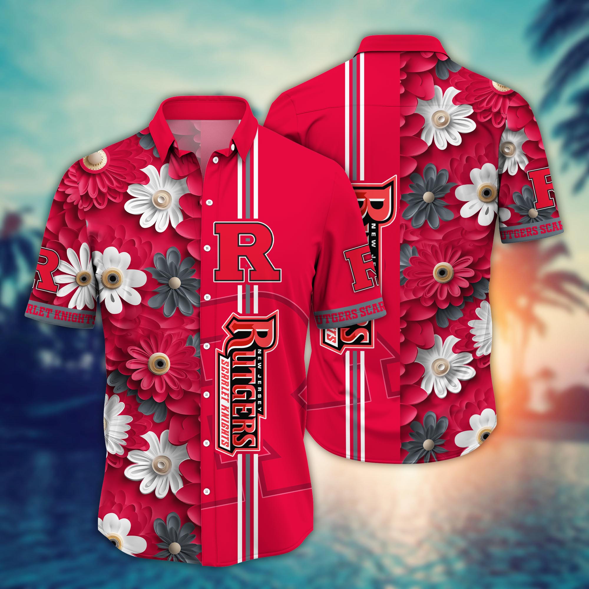 Rutgers Scarlet Knights NCAA Flower Hawaii Shirt For Fans Ver 5