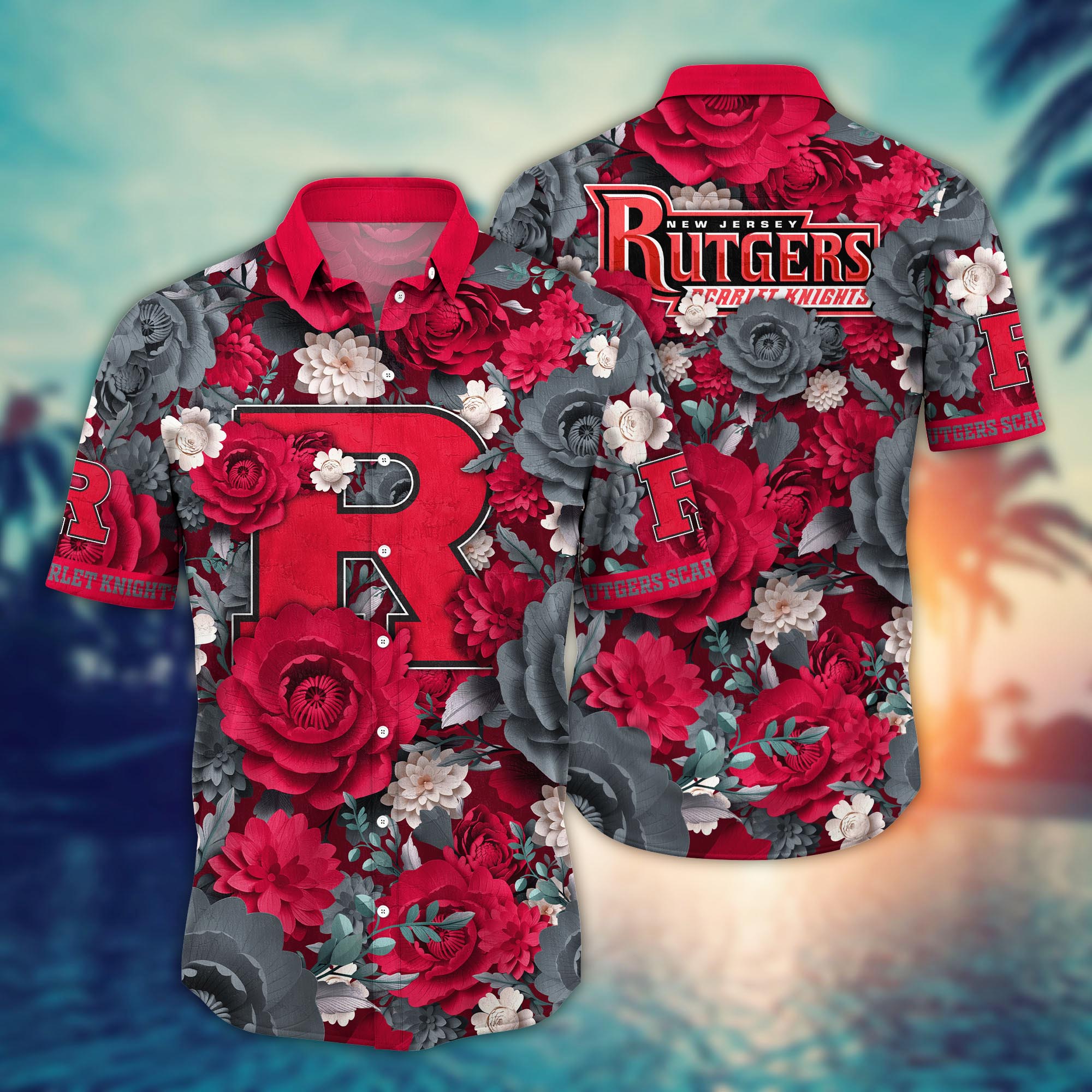 Rutgers Scarlet Knights NCAA Flower Hawaii Shirt For Fans Ver 7