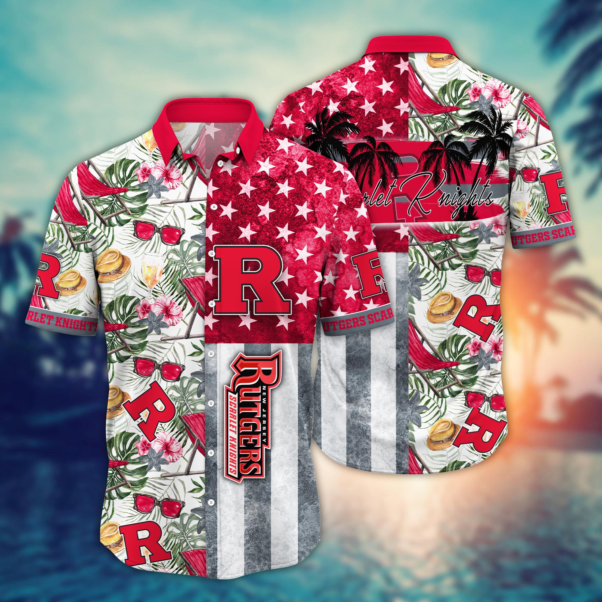 Rutgers Scarlet Knights NCAA Flower Hawaii Shirt For Fans Ver 9