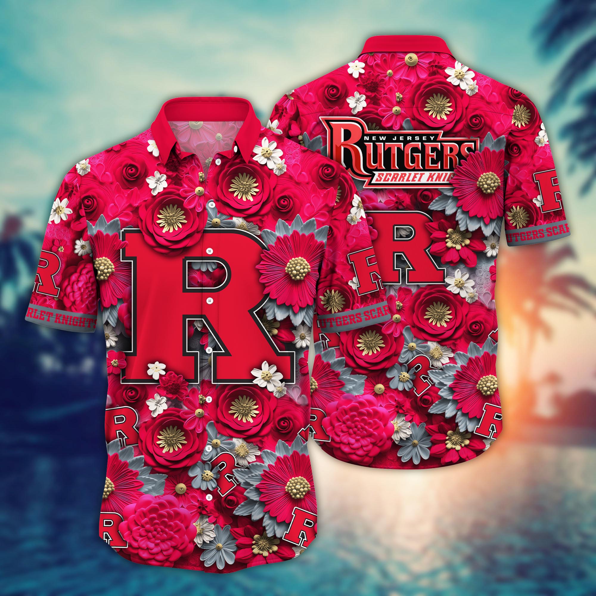 Rutgers Scarlet Knights NCAA Hawaiian Shirt for This Summer Customize Shirt Any Team