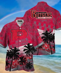 Rutgers Scarlet Knights NCAA Palm Tree Pattern Hawaii Shirt For Sports Fans
