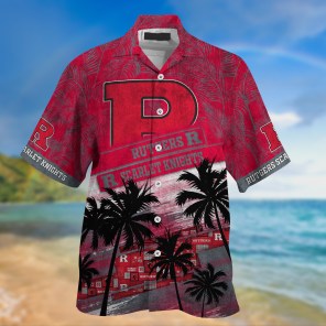 Rutgers Scarlet Knights NCAA Palm Tree Pattern Hawaii Shirt For Sports Fans
