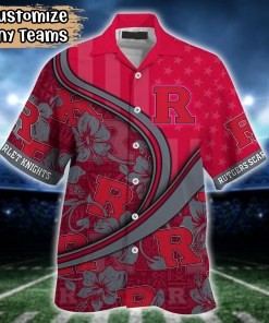 Rutgers Scarlet Knights NCAA US Flag Flower Hawaii Shirt For Fans
