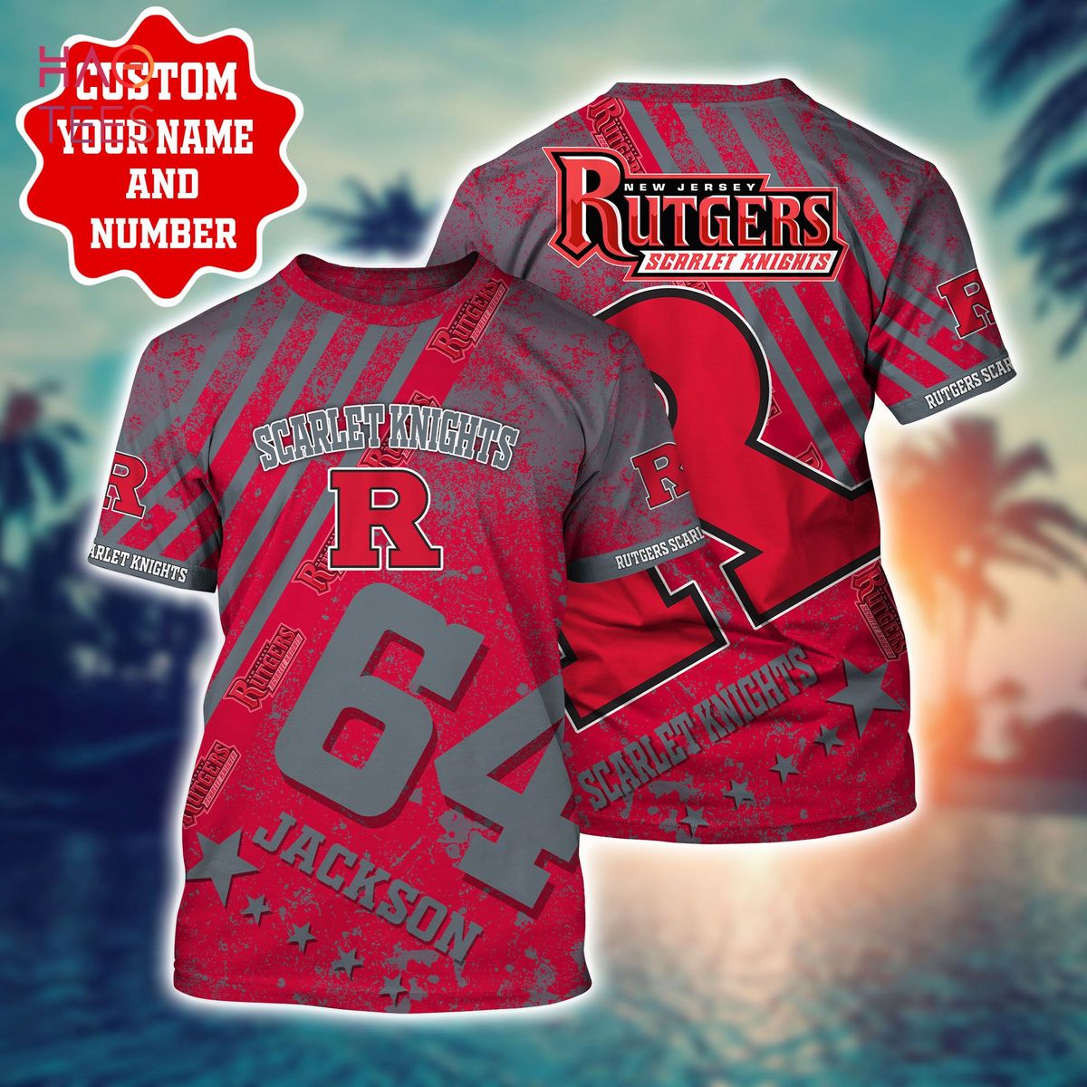 Rutgers Scarlet Knights Personalized Hawaiian Shirt
