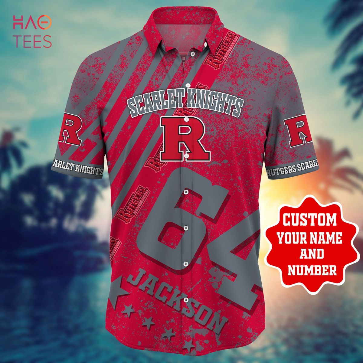 Rutgers Scarlet Knights Personalized Hawaiian Shirt