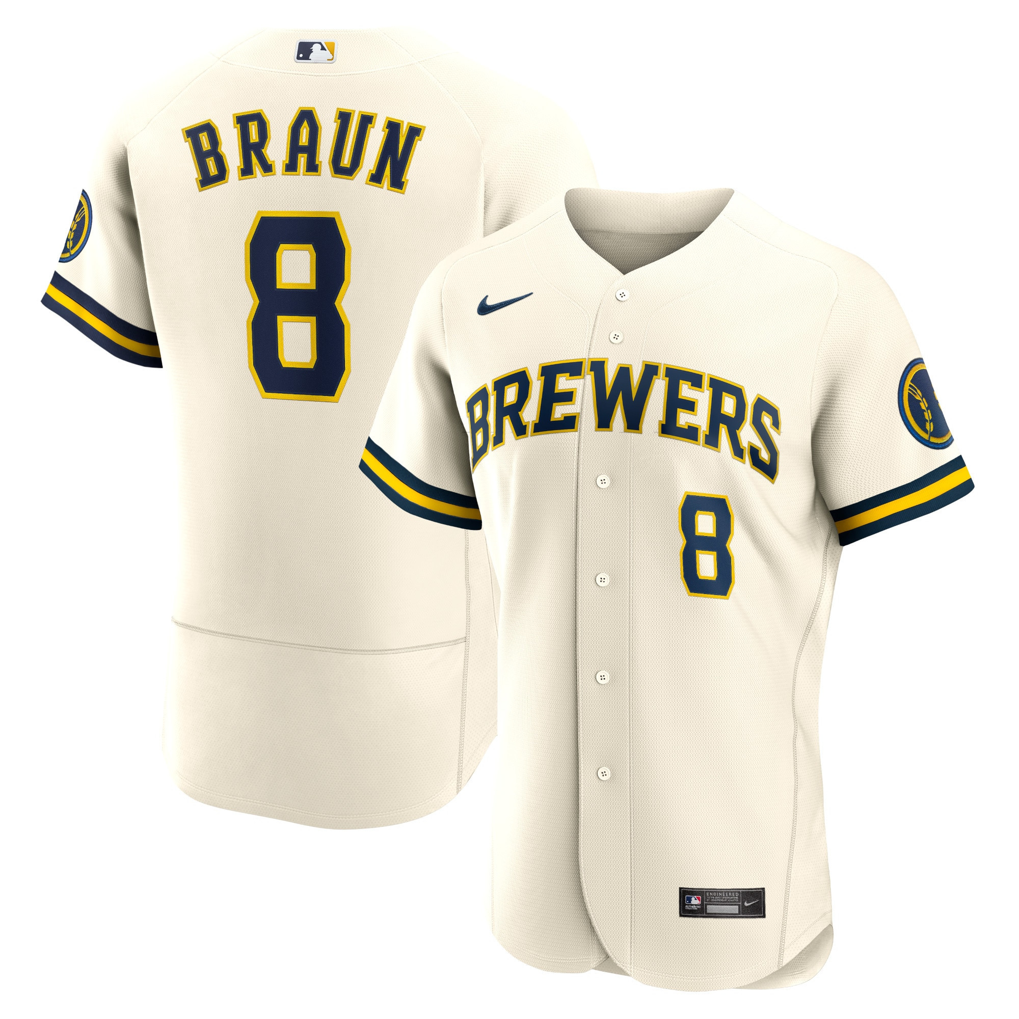Ryan Braun Milwaukee Brewers Home Authentic Player Jersey - Cream Mlb