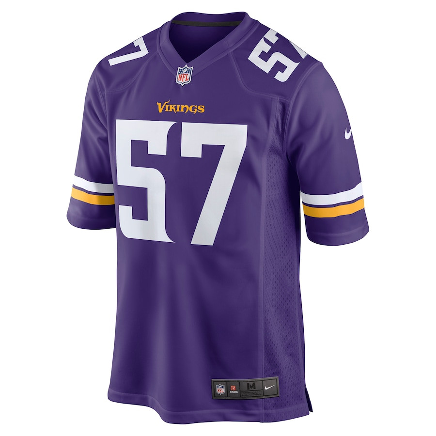 Ryan Connelly 57 Minnesota Vikings Game Jersey - Purple