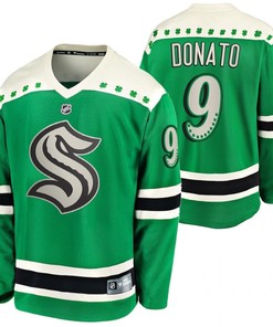 Ryan Donato Seattle Kraken 2022 St. Patrick Green 9 Jersey Jersey