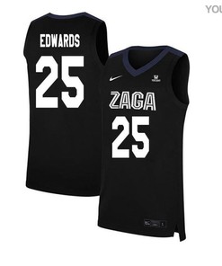 Ryan Edwards 25 Gonzaga Bulldogs Elite Basketball Youth Jersey - Black