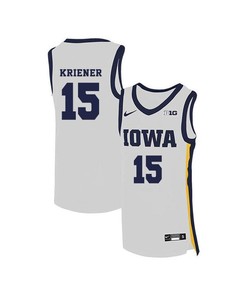 Ryan Kriener 15 Iowa Hawkeyes Elite Basketball Men Jersey - White