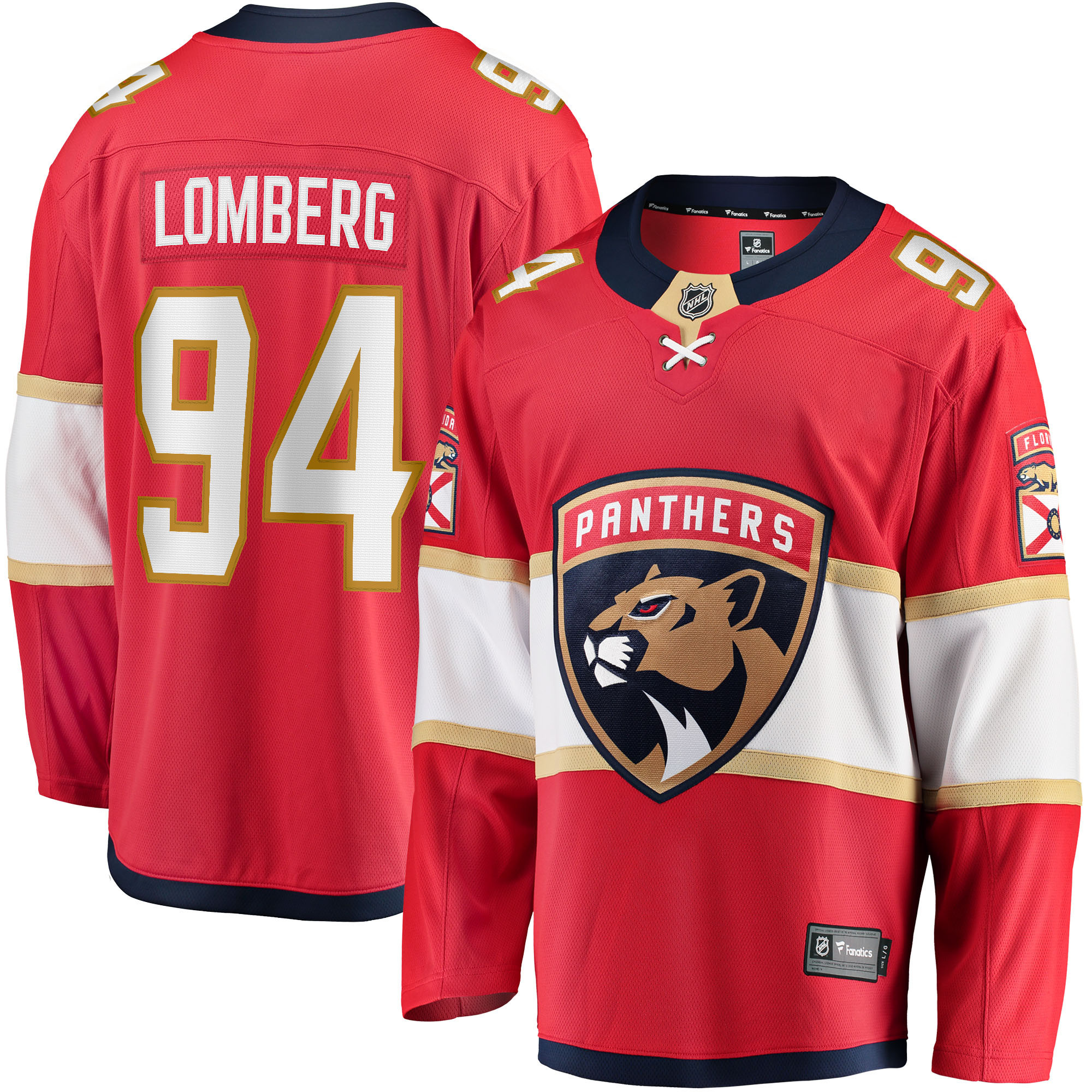 Ryan Lomberg Florida Panthers Fanatics Branded Home Breakaway Player Jersey - Red Nhl